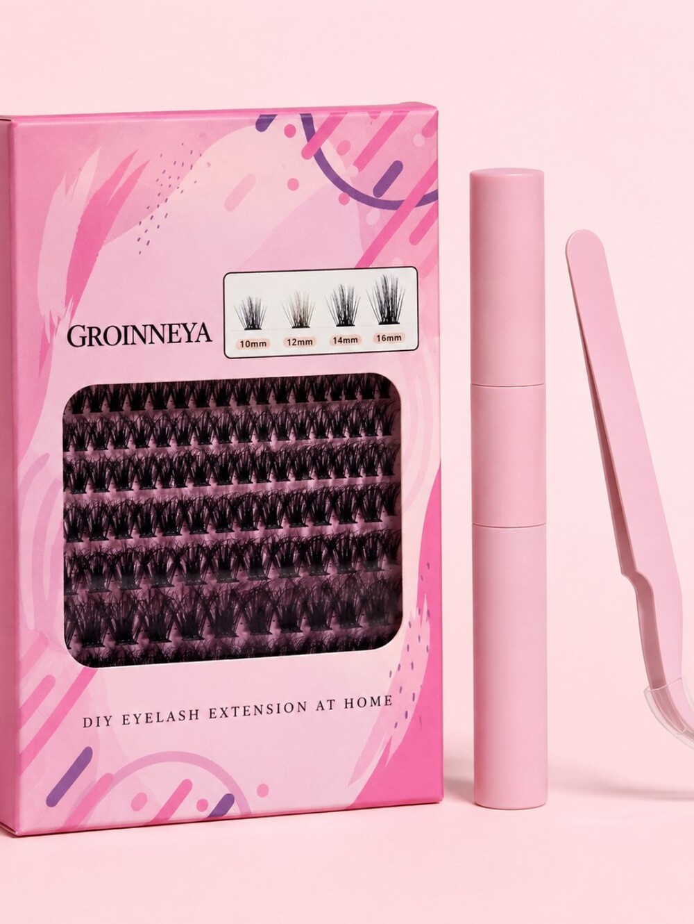 GROINNEYA DIY Cluster Lash Extension Kit FH02 10-16mm Bond & Seal New